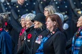 Association  of Wrens (Group E45, 115 members) during the Royal British Legion March Past on Remembrance Sunday at the Cenotaph, Whitehall, Westminster, London, 11 November 2018, 11:47.