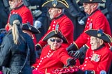 The Royal Hospital Chelsea (Group AA3, 30 members) during the Royal British Legion March Past on Remembrance Sunday at the Cenotaph, Whitehall, Westminster, London, 11 November 2018, 11:48.