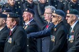 National Gulf Veterans and Families Association (Group F14, 25 members) during the Royal British Legion March Past on Remembrance Sunday at the Cenotaph, Whitehall, Westminster, London, 11 November 2018, 11:52.