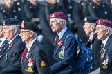 Suez Veterans' Association (Group F15, 32 members) during the Royal British Legion March Past on Remembrance Sunday at the Cenotaph, Whitehall, Westminster, London, 11 November 2018, 11:52.