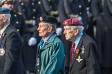 Suez Veterans' Association (Group F15, 32 members) during the Royal British Legion March Past on Remembrance Sunday at the Cenotaph, Whitehall, Westminster, London, 11 November 2018, 11:52.