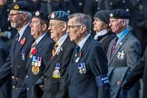 Aden Veterans Association (Group F16, 53 members) during the Royal British Legion March Past on Remembrance Sunday at the Cenotaph, Whitehall, Westminster, London, 11 November 2018, 11:52.