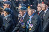 Aden Veterans Association (Group F16, 53 members) during the Royal British Legion March Past on Remembrance Sunday at the Cenotaph, Whitehall, Westminster, London, 11 November 2018, 11:52.