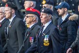 Aden Veterans Association (Group F16, 53 members) during the Royal British Legion March Past on Remembrance Sunday at the Cenotaph, Whitehall, Westminster, London, 11 November 2018, 11:52.