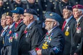 Aden Veterans Association (Group F16, 53 members) during the Royal British Legion March Past on Remembrance Sunday at the Cenotaph, Whitehall, Westminster, London, 11 November 2018, 11:52.