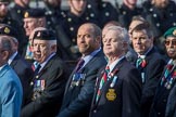 The South Atlantic Medal Association 1982 (Group F17, 150 members) during the Royal British Legion March Past on Remembrance Sunday at the Cenotaph, Whitehall, Westminster, London, 11 November 2018, 11:52.