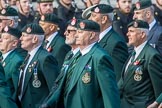 Royal Green Jackets (Group A2, 153 members) during the Royal British Legion March Past on Remembrance Sunday at the Cenotaph, Whitehall, Westminster, London, 11 November 2018, 11:55.