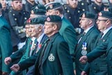 Royal Green Jackets (Group A2, 153 members) during the Royal British Legion March Past on Remembrance Sunday at the Cenotaph, Whitehall, Westminster, London, 11 November 2018, 11:55.