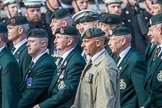 Royal Green Jackets (Group A2, 153 members) during the Royal British Legion March Past on Remembrance Sunday at the Cenotaph, Whitehall, Westminster, London, 11 November 2018, 11:55.