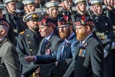 Royal Regiment of Scotland (Group A7, 15 members) during the Royal British Legion March Past on Remembrance Sunday at the Cenotaph, Whitehall, Westminster, London, 11 November 2018, 11:56.