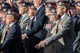 KOSB -The Kings Own Scottish Borderers Association (Group A9, 75 members) during the Royal British Legion March Past on Remembrance Sunday at the Cenotaph, Whitehall, Westminster, London, 11 November 2018, 11:57.