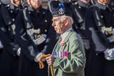 Queen's Own Highlanders Regimental Association (Group A11, 55 members) during the Royal British Legion March Past on Remembrance Sunday at the Cenotaph, Whitehall, Westminster, London, 11 November 2018, 11:57.