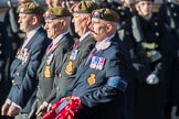 Grenadier Guards Association (Group A17, 4 members) during the Royal British Legion March Past on Remembrance Sunday at the Cenotaph, Whitehall, Westminster, London, 11 November 2018, 11:58.