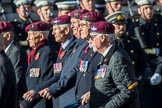 Guards Parachute Association (Group A20, 24 members) during the Royal British Legion March Past on Remembrance Sunday at the Cenotaph, Whitehall, Westminster, London, 11 November 2018, 11:59.