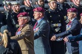 The Parachute Regimental Association (Group A21, 101 members) during the Royal British Legion March Past on Remembrance Sunday at the Cenotaph, Whitehall, Westminster, London, 11 November 2018, 11:59.