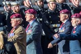 The Parachute Regimental Association (Group A21, 101 members) during the Royal British Legion March Past on Remembrance Sunday at the Cenotaph, Whitehall, Westminster, London, 11 November 2018, 11:59.