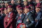 The Parachute Regimental Association (Group A21, 101 members) during the Royal British Legion March Past on Remembrance Sunday at the Cenotaph, Whitehall, Westminster, London, 11 November 2018, 11:59.