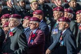 The Parachute Regimental Association (Group A21, 101 members) during the Royal British Legion March Past on Remembrance Sunday at the Cenotaph, Whitehall, Westminster, London, 11 November 2018, 11:59.