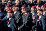 The Parachute Regimental Association (Group A21, 101 members) during the Royal British Legion March Past on Remembrance Sunday at the Cenotaph, Whitehall, Westminster, London, 11 November 2018, 11:59.
