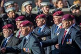 The Parachute Regimental Association (Group A21, 101 members) during the Royal British Legion March Past on Remembrance Sunday at the Cenotaph, Whitehall, Westminster, London, 11 November 2018, 11:59.