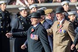The King's Own Royal Border Regiment (Group A24, 80 members) during the Royal British Legion March Past on Remembrance Sunday at the Cenotaph, Whitehall, Westminster, London, 11 November 2018, 12:00.