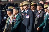 Gurkha Brigade Association (Group A25, 80 members) during the Royal British Legion March Past on Remembrance Sunday at the Cenotaph, Whitehall, Westminster, London, 11 November 2018, 12:00.