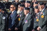 The Royal Hampshire Regimental Association (Group A27, 51 members) during the Royal British Legion March Past on Remembrance Sunday at the Cenotaph, Whitehall, Westminster, London, 11 November 2018, 12:01.