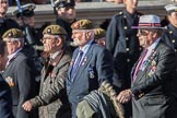 The Royal Anglian Regiment (Group A28, 21 members) during the Royal British Legion March Past on Remembrance Sunday at the Cenotaph, Whitehall, Westminster, London, 11 November 2018, 12:01.