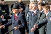 The Staffordshire Regiment (Group A29, 54 members) during the Royal British Legion March Past on Remembrance Sunday at the Cenotaph, Whitehall, Westminster, London, 11 November 2018, 12:01.