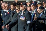 The Staffordshire Regiment (Group A29, 54 members) during the Royal British Legion March Past on Remembrance Sunday at the Cenotaph, Whitehall, Westminster, London, 11 November 2018, 12:01.