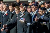 The Staffordshire Regiment (Group A29, 54 members) during the Royal British Legion March Past on Remembrance Sunday at the Cenotaph, Whitehall, Westminster, London, 11 November 2018, 12:01.
