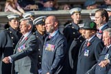 Cheshire Regiment Association (Group A30, 24 members) during the Royal British Legion March Past on Remembrance Sunday at the Cenotaph, Whitehall, Westminster, London, 11 November 2018, 12:01.