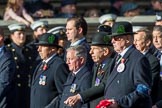 Cheshire Regiment Association (Group A30, 24 members) during the Royal British Legion March Past on Remembrance Sunday at the Cenotaph, Whitehall, Westminster, London, 11 November 2018, 12:01.