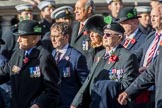 Cheshire Regiment Association (Group A30, 24 members) during the Royal British Legion March Past on Remembrance Sunday at the Cenotaph, Whitehall, Westminster, London, 11 November 2018, 12:01.