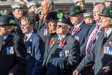 Cheshire Regiment Association (Group A30, 24 members) during the Royal British Legion March Past on Remembrance Sunday at the Cenotaph, Whitehall, Westminster, London, 11 November 2018, 12:01.