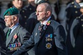 Cheshire Regiment Association (Group A30, 24 members) during the Royal British Legion March Past on Remembrance Sunday at the Cenotaph, Whitehall, Westminster, London, 11 November 2018, 12:01.
