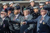 Long Eaton Branch The Worcestershire and Sherwood Forest Association (Group A32, 9 members) during the Royal British Legion March Past on Remembrance Sunday at the Cenotaph, Whitehall, Westminster, London, 11 November 2018, 12:02.