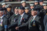 The Devonshire and Dorset Regimental Association (Group A33, 20 members) during the Royal British Legion March Past on Remembrance Sunday at the Cenotaph, Whitehall, Westminster, London, 11 November 2018, 12:02.