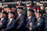 The Northumberland Fusiliers All Ranks Club (Group A34, 41 members) during the Royal British Legion March Past on Remembrance Sunday at the Cenotaph, Whitehall, Westminster, London, 11 November 2018, 12:02.