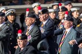 Fusiliers Association  Lancashire (Group A35, 34 members) during the Royal British Legion March Past on Remembrance Sunday at the Cenotaph, Whitehall, Westminster, London, 11 November 2018, 12:02.
