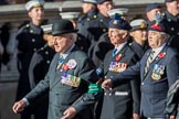 Combined Irish Regiments Association (Group A36, 34 members) during the Royal British Legion March Past on Remembrance Sunday at the Cenotaph, Whitehall, Westminster, London, 11 November 2018, 12:02.