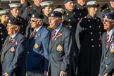 Royal Welsh Comrades Association (Group A39, 8 members) during the Royal British Legion March Past on Remembrance Sunday at the Cenotaph, Whitehall, Westminster, London, 11 November 2018, 12:03.