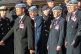 656 Squadron Association (Group B8, 24 members) during the Royal British Legion March Past on Remembrance Sunday at the Cenotaph, Whitehall, Westminster, London, 11 November 2018, 12:07.