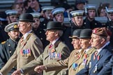 The King's Royal Hussars Regimental Association  (Group B21, 100 members) during the Royal British Legion March Past on Remembrance Sunday at the Cenotaph, Whitehall, Westminster, London, 11 November 2018, 12:10.