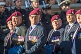 Airborne Engineers Association (Group B31, 20 members) during the Royal British Legion March Past on Remembrance Sunday at the Cenotaph, Whitehall, Westminster, London, 11 November 2018, 12:12.