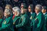 WRAC Association (Group B40, 95 members) during the Royal British Legion March Past on Remembrance Sunday at the Cenotaph, Whitehall, Westminster, London, 11 November 2018, 12:13.