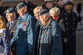 Units of the Far East Air Force (Group C13, 18 members) during the Royal British Legion March Past on Remembrance Sunday at the Cenotaph, Whitehall, Westminster, London, 11 November 2018, 12:16.