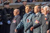 84 Squadron Association (Group C29, 15 members) during the Royal British Legion March Past on Remembrance Sunday at the Cenotaph, Whitehall, Westminster, London, 11 November 2018, 12:19.