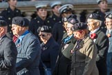 Royal Observer Corps Association (Group C38, 67 members) during the Royal British Legion March Past on Remembrance Sunday at the Cenotaph, Whitehall, Westminster, London, 11 November 2018, 12:20.