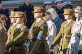 FANY (PRVC) (Group D1, 53 members) during the Royal British Legion March Past on Remembrance Sunday at the Cenotaph, Whitehall, Westminster, London, 11 November 2018, 12:20.